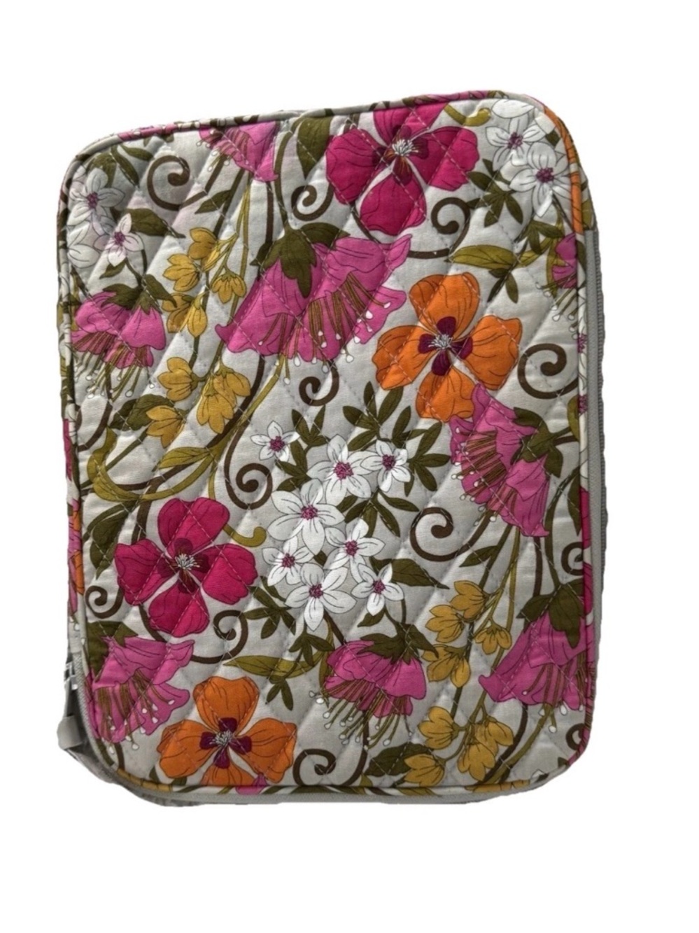 Vera Bradley Quilted Floral Tablet/i-Pad Sleeve in Pink, Orange, Olive